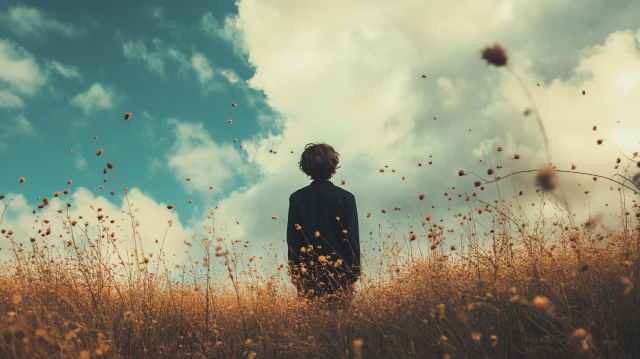 背中ごしの少年