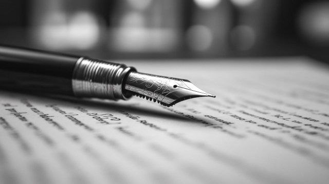 書きかけの万年筆