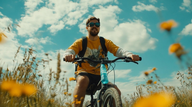 自転車で進む風景