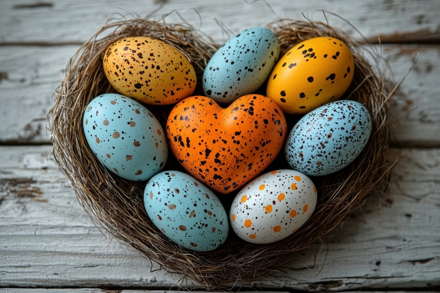 ハート型のイースターエッグ