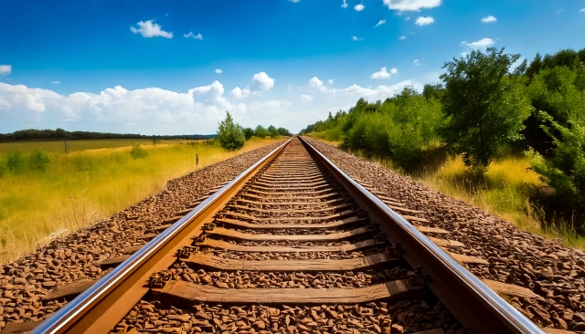 まっすぐ伸びる線路