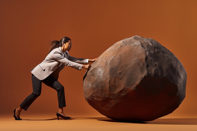 ビジネス上の問題に立ち向かう女性