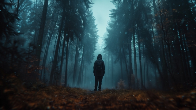 森で迷ってる人