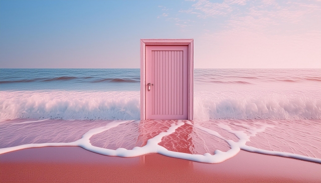 海にたたずむ扉