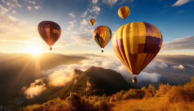 浮かんでる気球