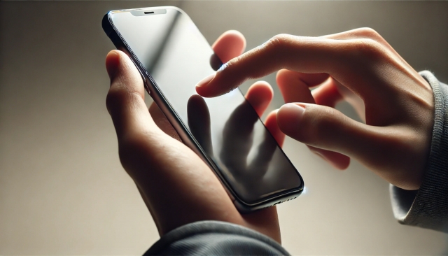 スマホをいじってる人