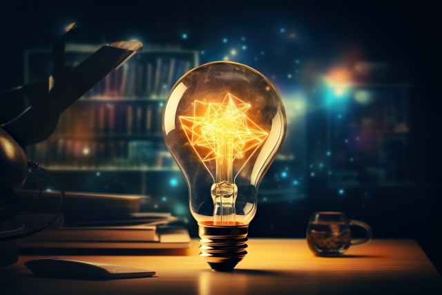 輝く電球