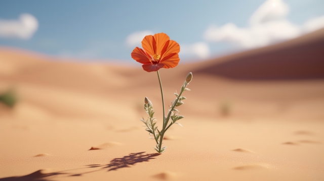 砂漠に咲く一輪の花