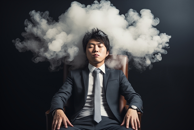 モヤモヤを抱えてる男性