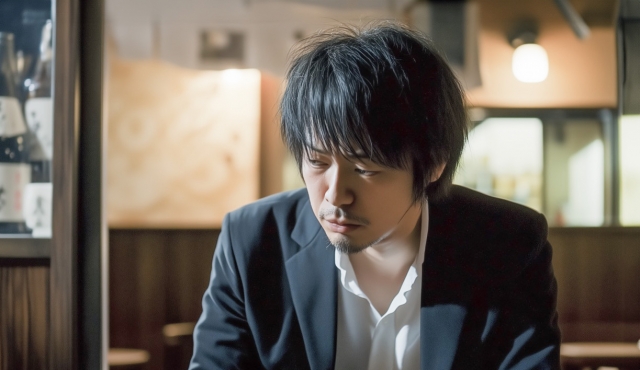 やさぐれた男性