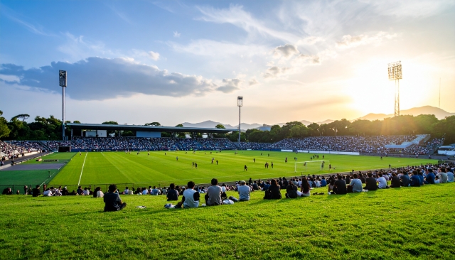 スポーツ観戦する人々