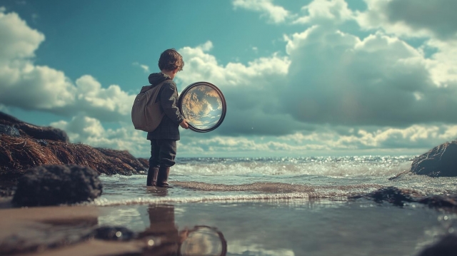 水晶を持ってる少年