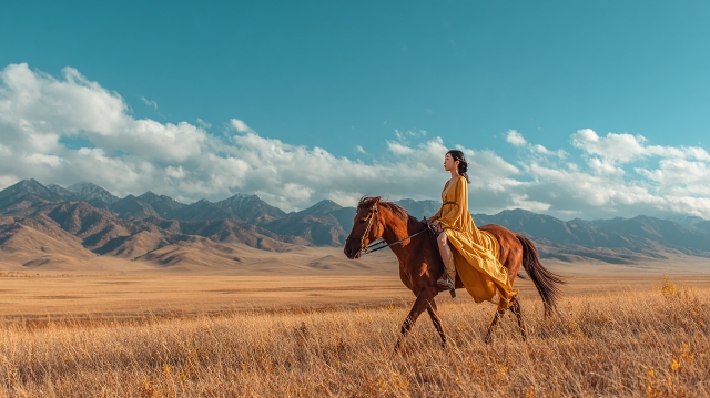 広がる大地と馬