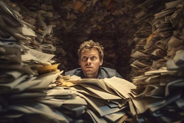 書類まみれの部屋