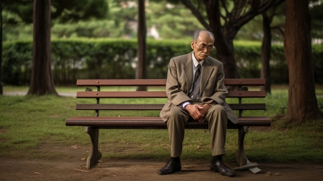 落ちこんでる男性