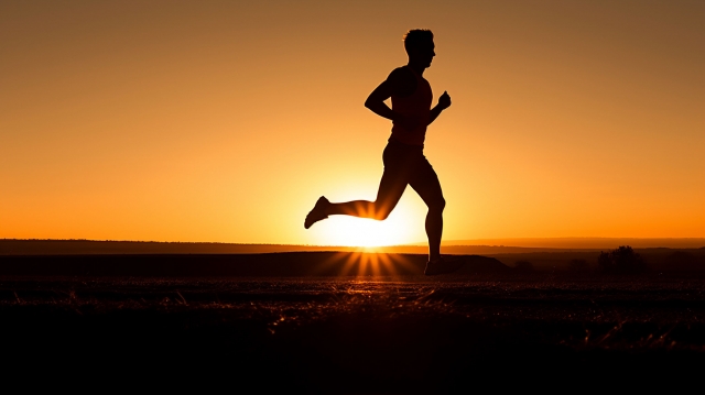 走る人