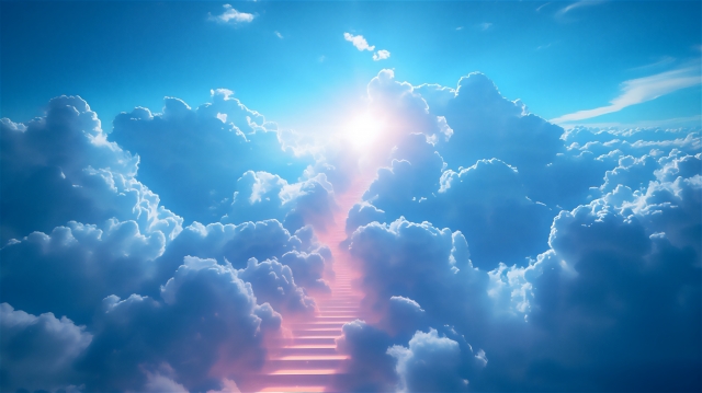 雲に覆われた階段