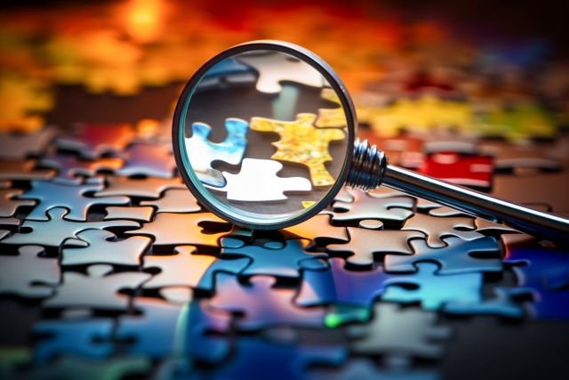 パズルと虫眼鏡
