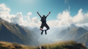 ジャンプしてる男性